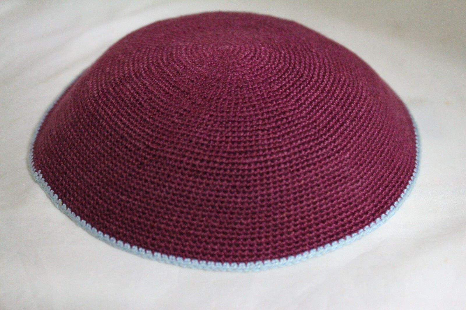  Hand made Knitted Kippah Yarmulke Jewish Judaica Cotton  different colors 14 cm
