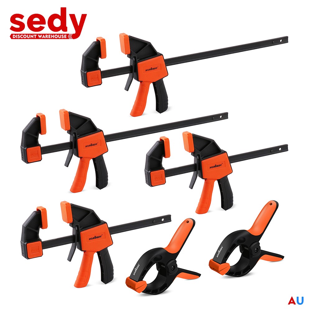 6Pcs Woodworking Clamps Set Woodworking Bar Clamps Spreader 6\'\'/12\'\' Light Duty