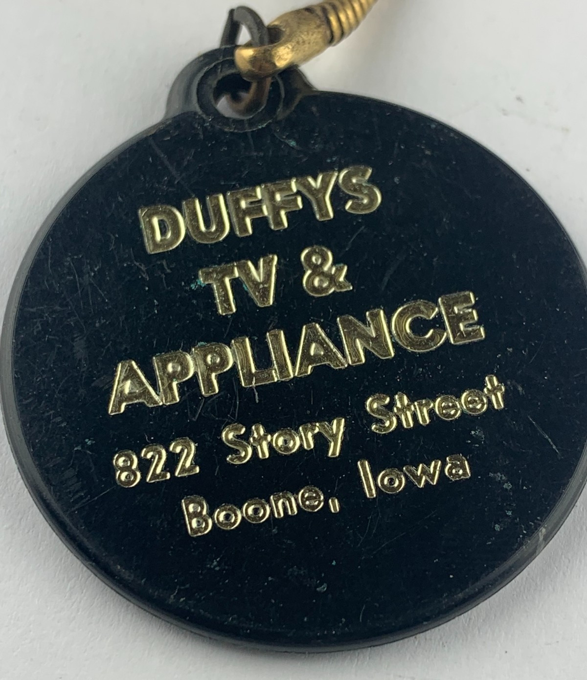 Vintage - Duffys TV & Appliance Boone Iowa Admiral Tubes Keychain - B13C