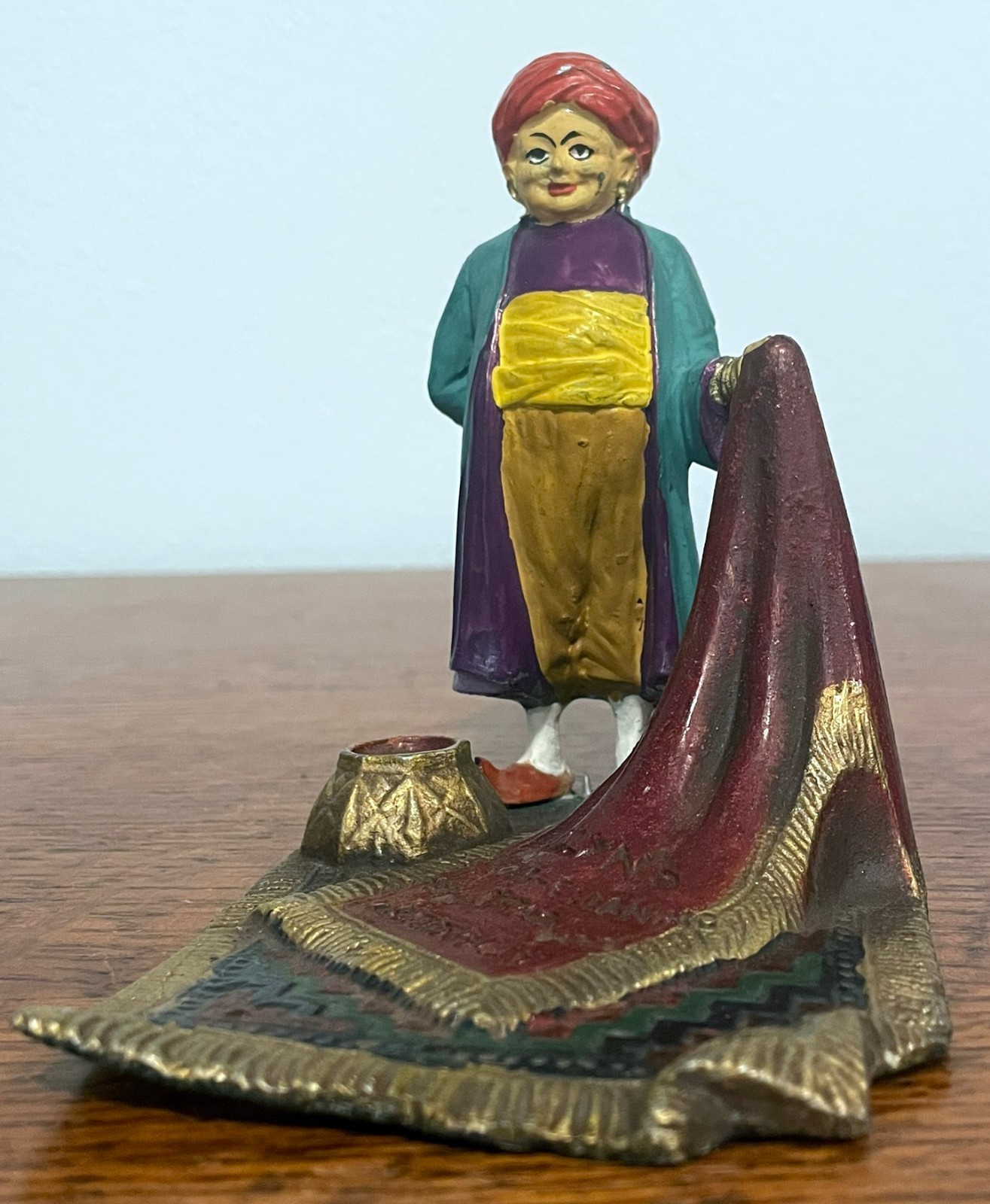 Vintage 1920s Allyn's Dyeing Cleaning Portland Advertising Metal Figure Magic