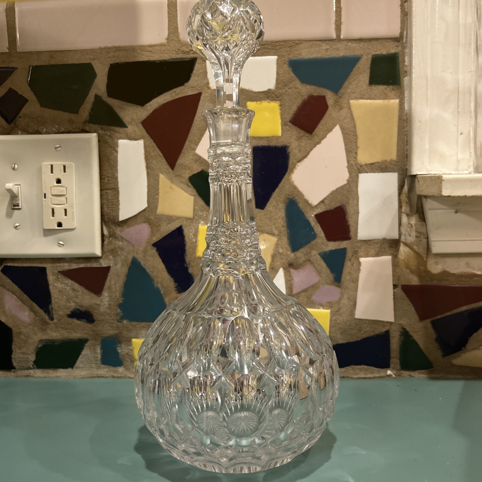 Antique  crystal decanter and stopper 