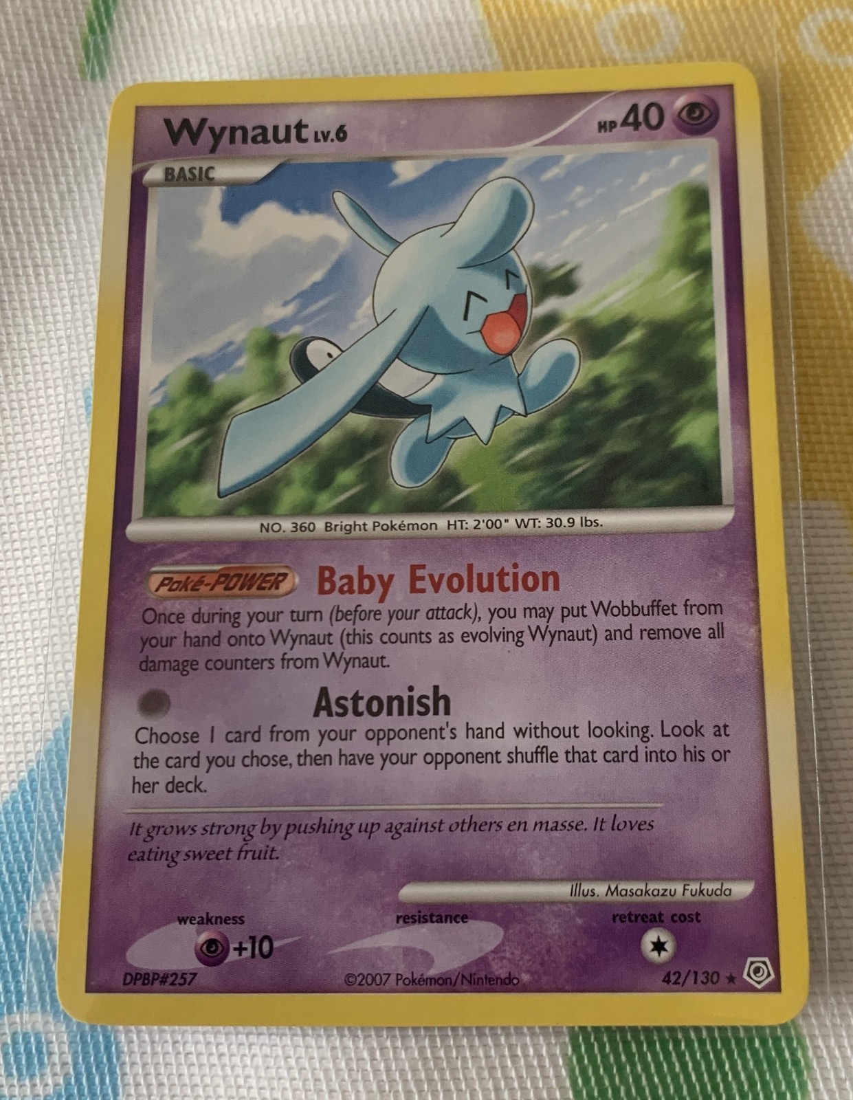 AUTHENTIC 2007 Pokémon Card Wynaut Lv.6 (Diamond and Pearl 42)
