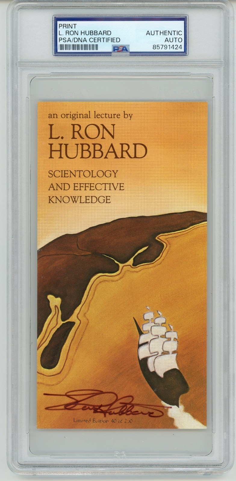 L. Ron Hubbard ~ Signed Effective Knowledge Cover Full Signature /200 ~ PSA DNA