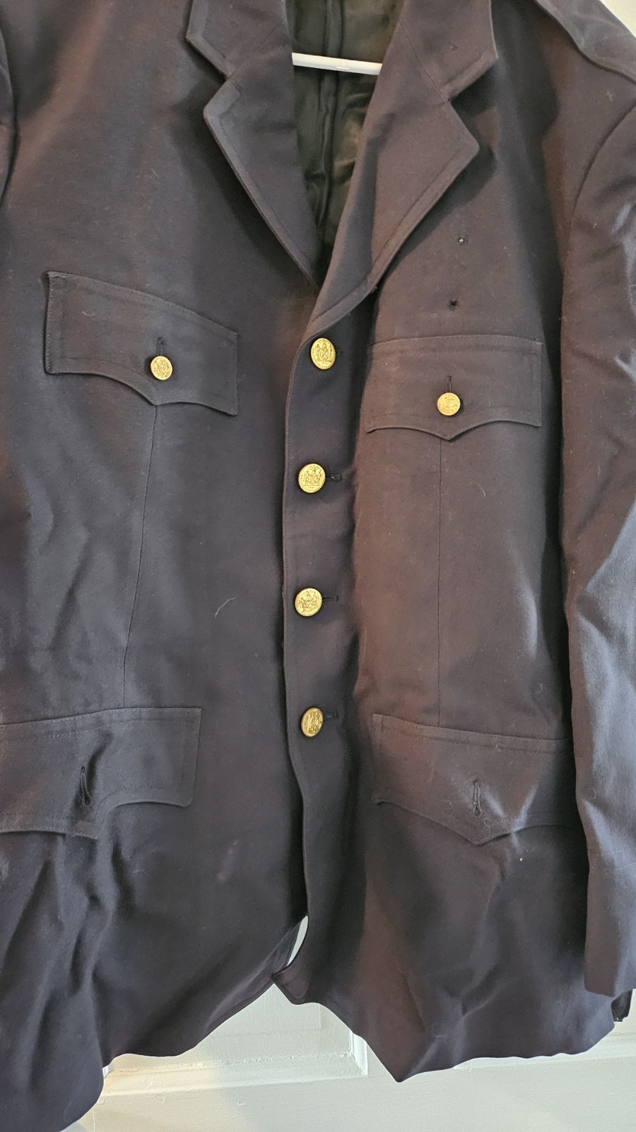 **VINTAGE** RARE NYPD JACKET APPX SIZE 44, OBSOLETE, FROM 1980'S, BRASS BUTTONS