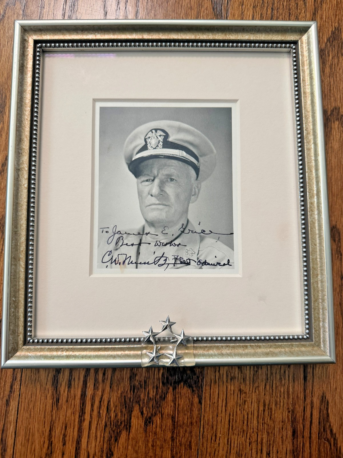 SIGNED & DEDICATED Photo Of Fleet Admiral Chester W. Nimitz WWII US Navy COA