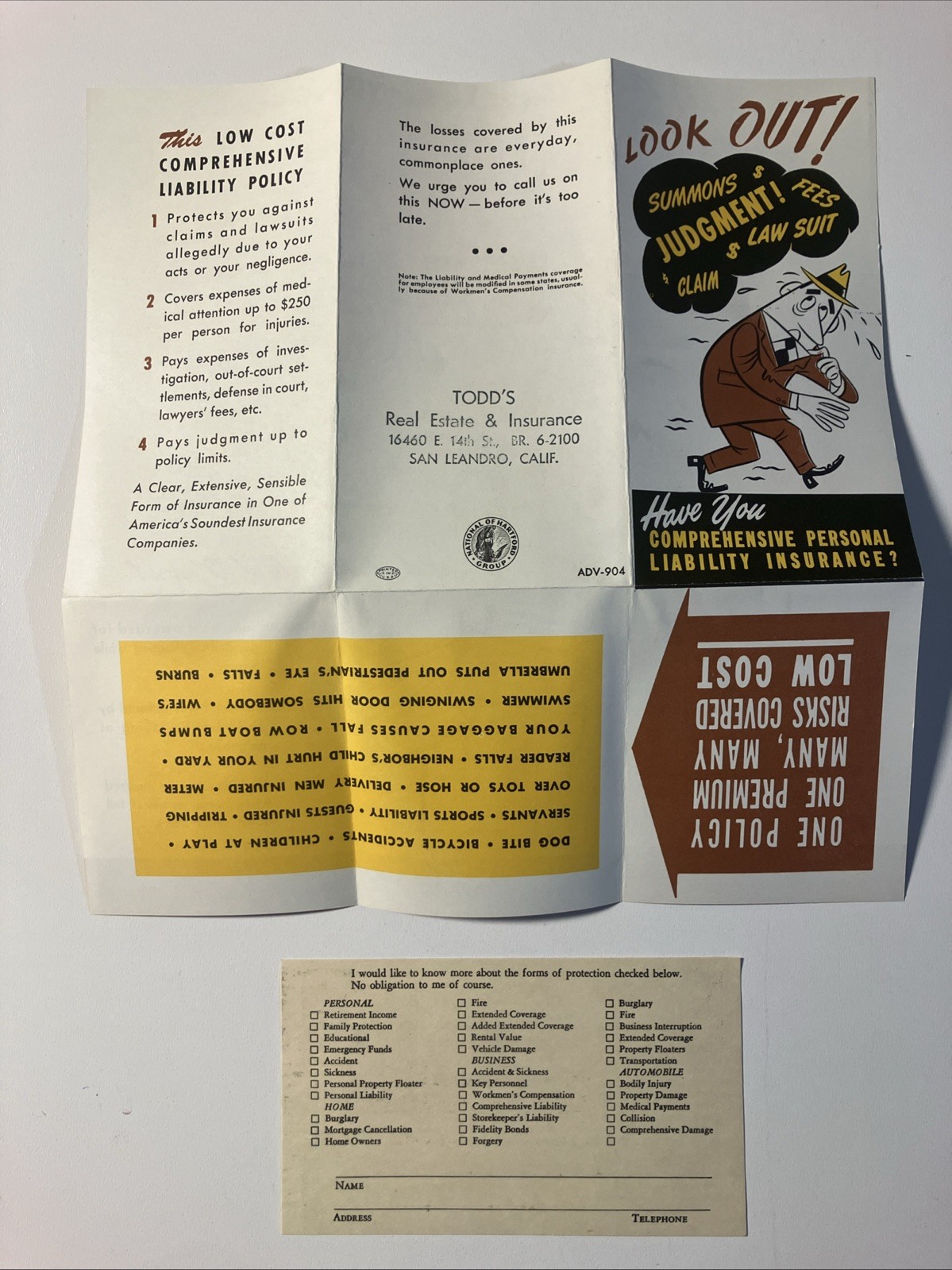 Vintage National of Hartford Group Insurance Agent Liability Brochure Flyer