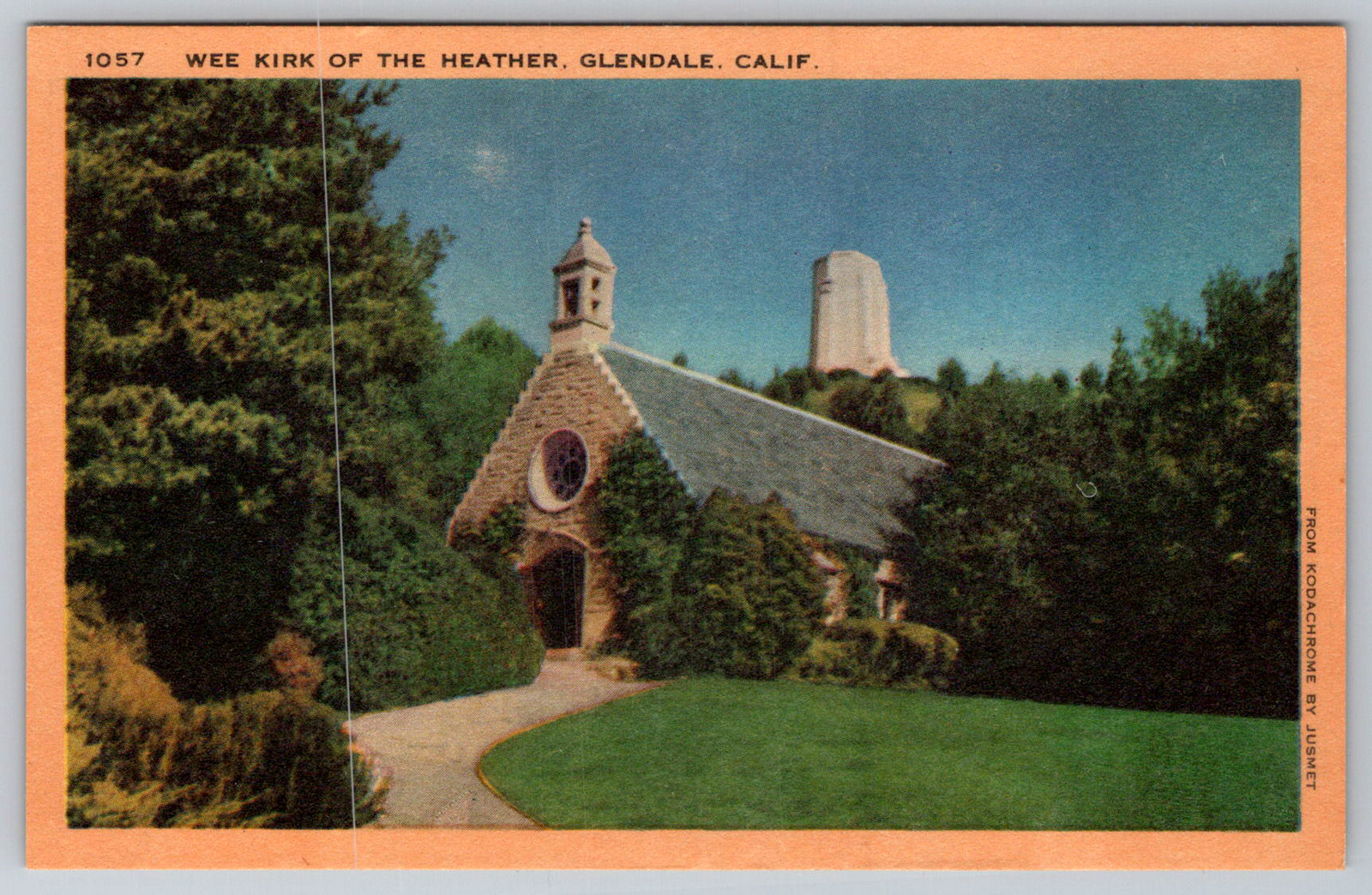 c1940s Wee Kirk of the Heather Glendale CA Postcard