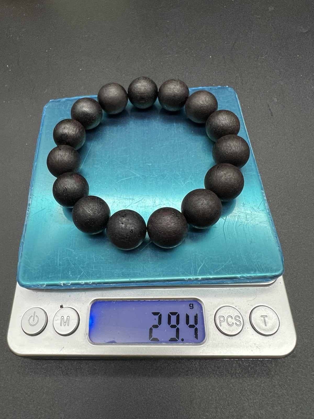 29.4g 15mm Burma\'s Jiang Zhen Xiang Bracelet 缅甸野生满结油奇楠级降真香圆珠手串