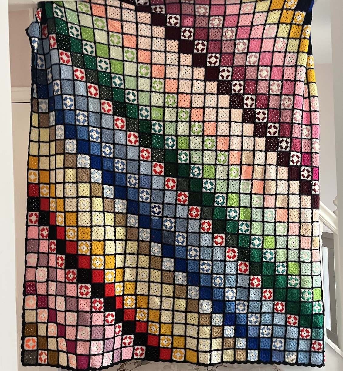 Vintage Granny Square Crochet Blanket