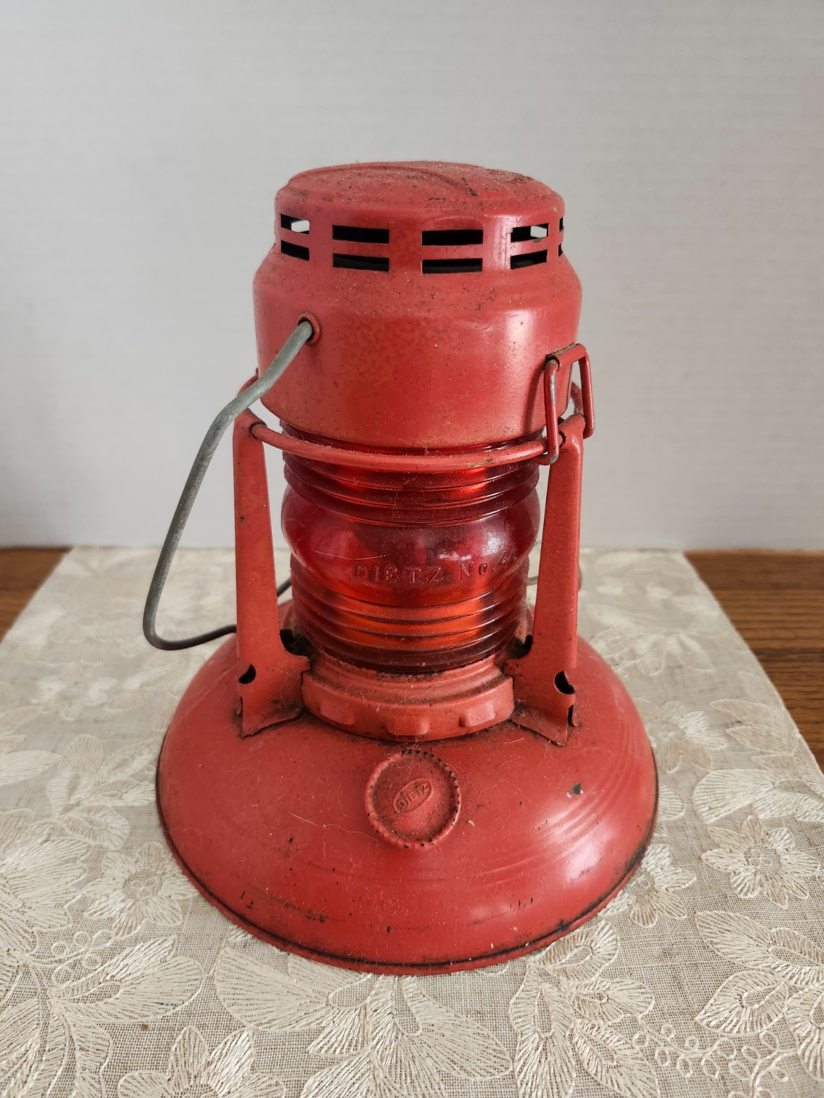 Dietz Traffic Gard Red Railroad Lantern/ Property Of Gas Service Company Stamped Dietz Traffic Gard Red Railroad Lantern/ Property Of Gas Service Company Stamped