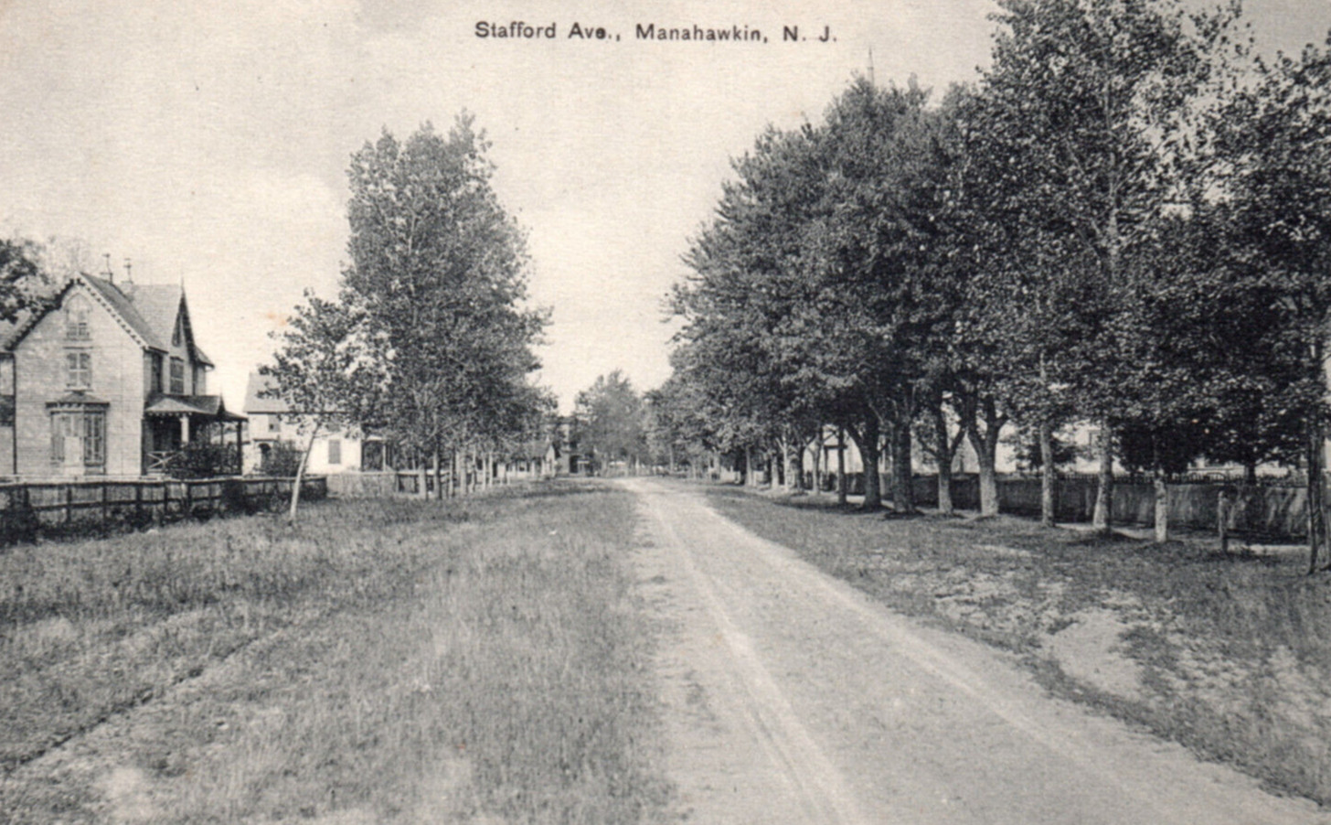 Manahawkin NJ Stafford Avenue Road Postcard 