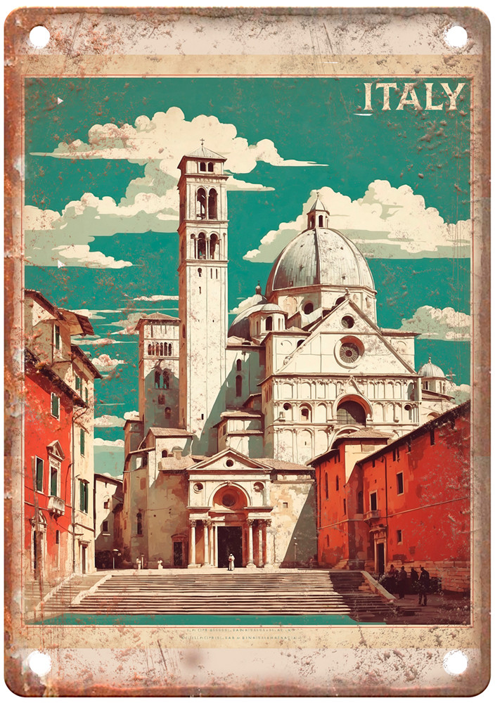 St Francis Basilica Basilica di San Fran Italy Retro Poster Metal Sign T3204