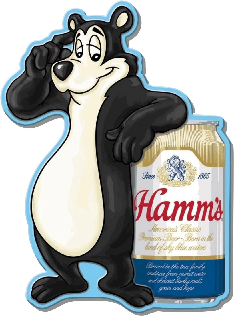 HAMM\'S BEER SIGN BEAR BOTTLE BAR MANCAVE SHE SHED LABEL 11.5\