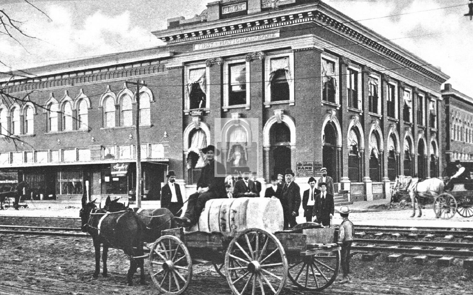 Street View Cotton Wagon Bank Gulfport Mississippi MS - Reprint