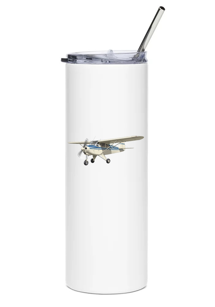 Piper Tri-Pacer Stainless Steel Water Tumbler with straw - 20oz.