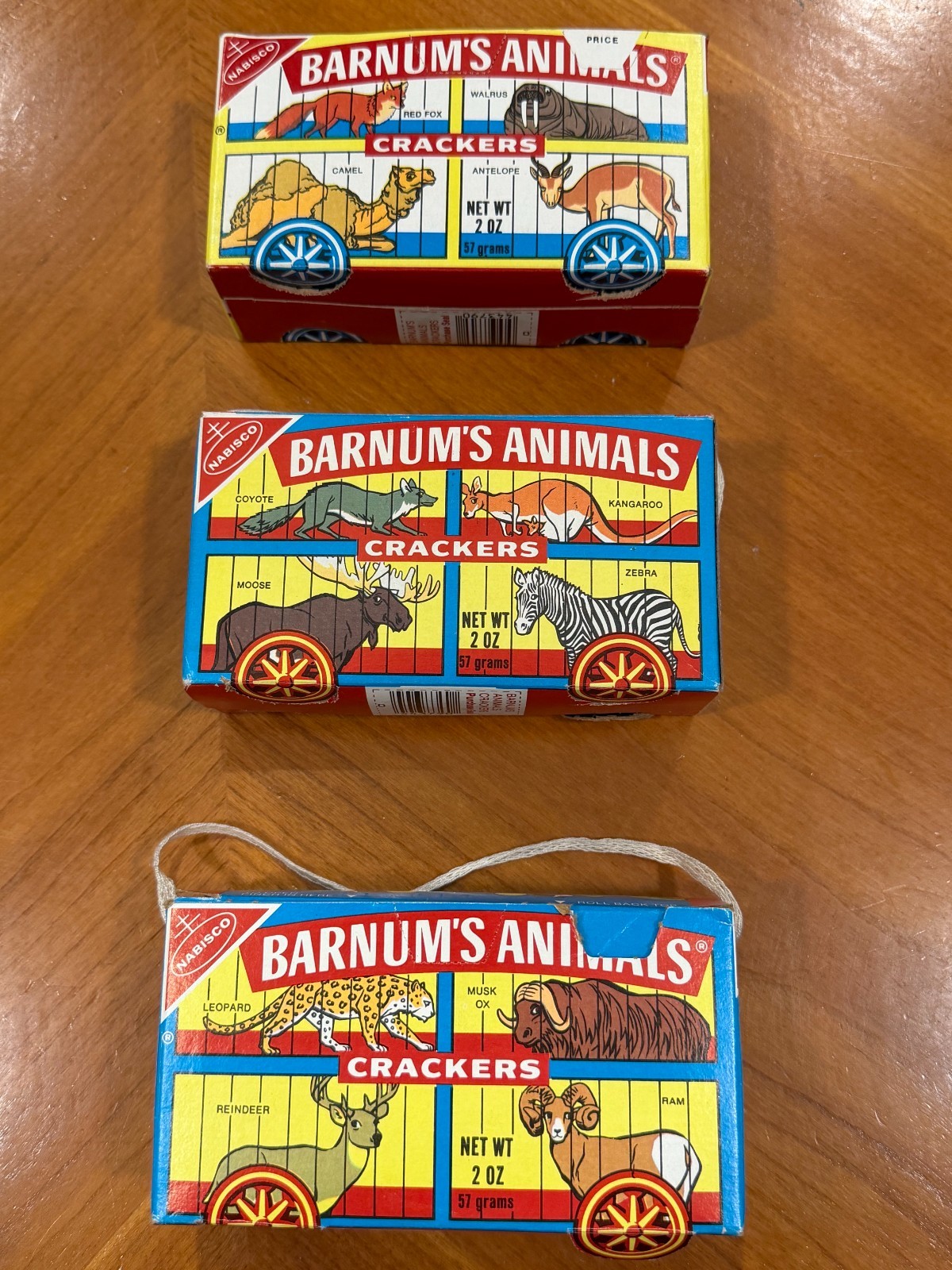 3 Vintage 1972 Nabisco Animals Barnum\'s Cracker Cookies Box 3 Vintage 1972 Nabisco Animals Barnum\'s Cracker Cookies Box