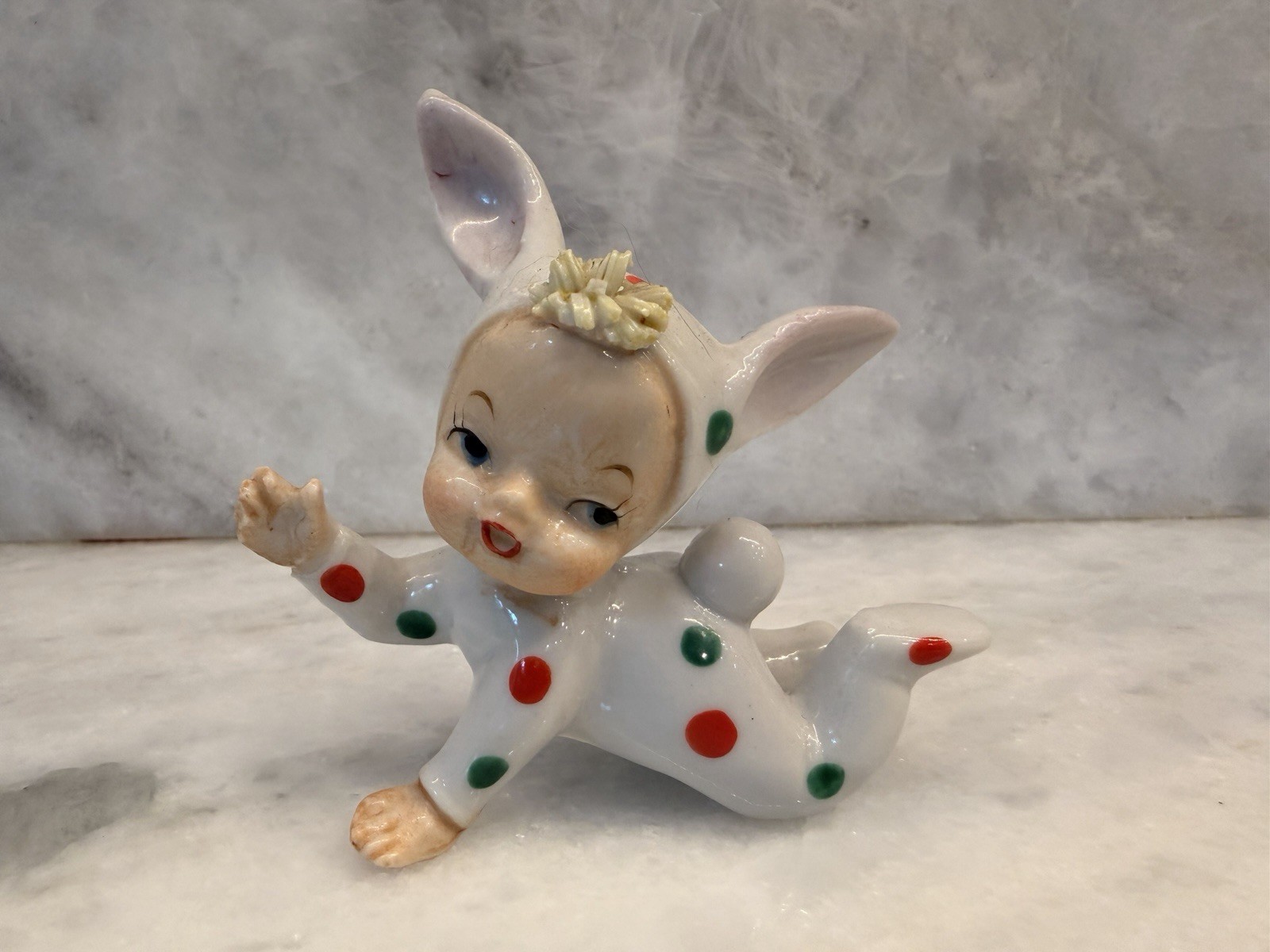 Vintage Napco Holt Howard Ceramic Polka Dot Bunny Pixie Japan