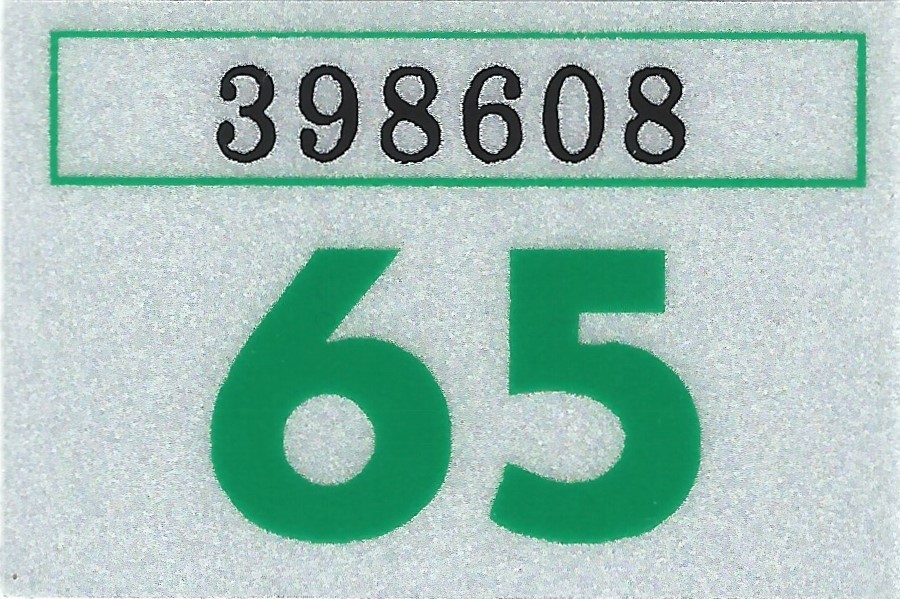 1965 WASHINGTON Vinyl Sticker Decal -CAR/Passenger License Plate Reg.TAB TAG-New