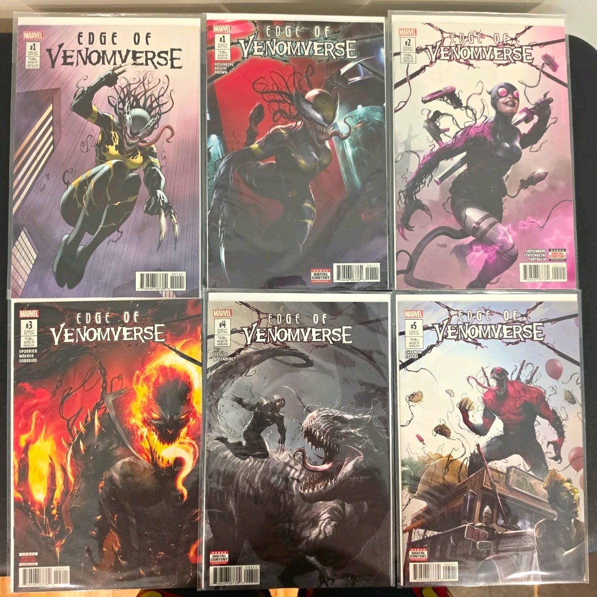 Edge of Venomverse #1-5 COMPLETE + #1 VARIANT + SIGNED #1 COA Marvel 2017