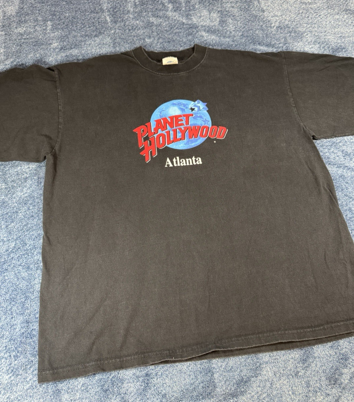 Vintage Planet Hollywood Shirt Men's XL Atlanta Black USA Made Box Light Fade