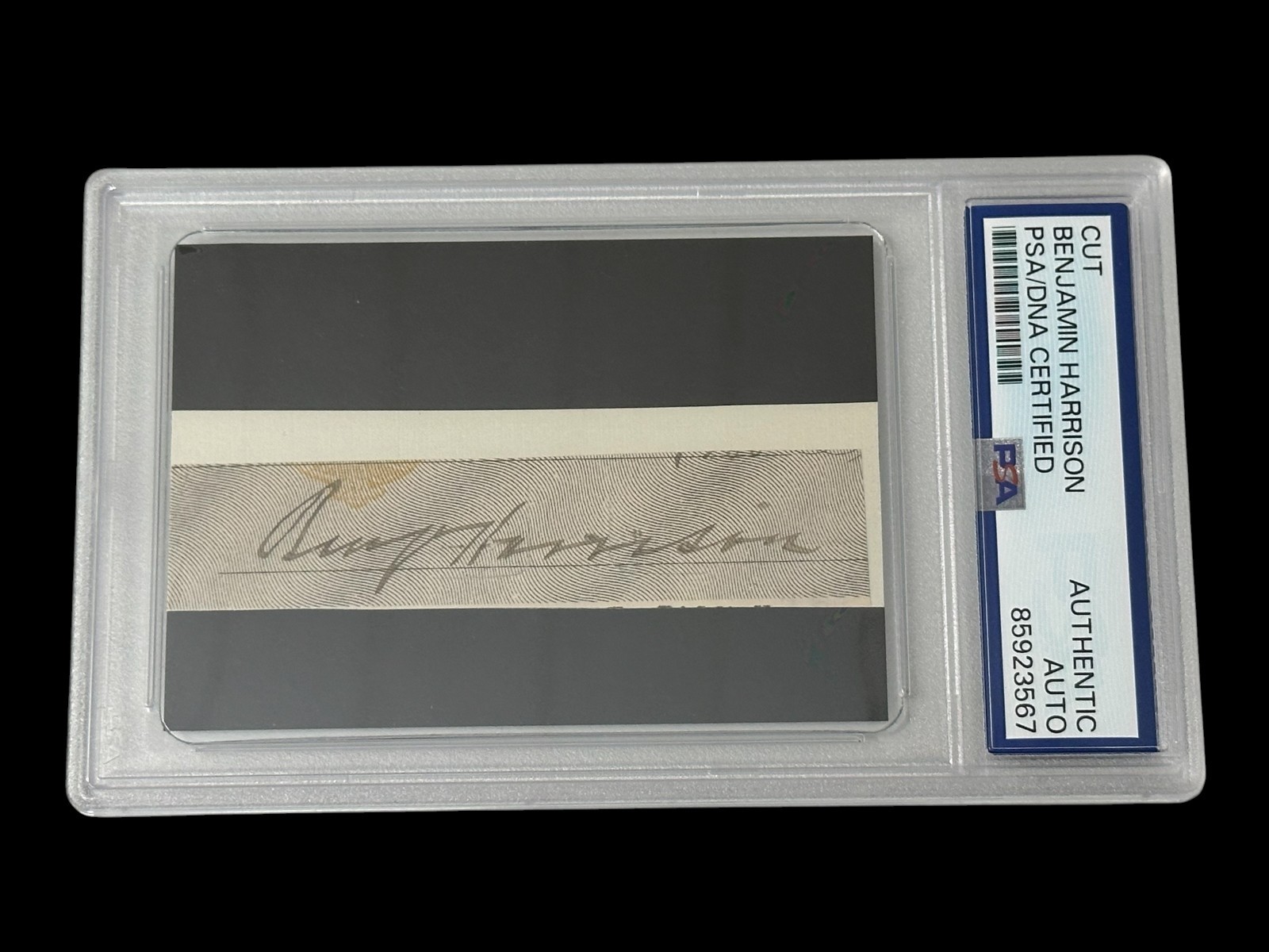 Benjamin Harrison US President Civil War General Signed Autograph PSA DNA Slab