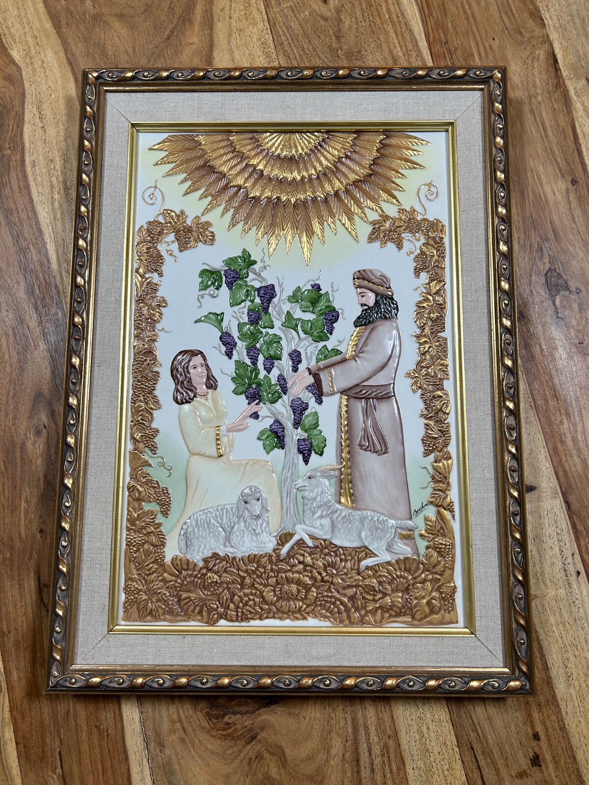 USA Boehm Keeper of the Vines Porcelain Wall Art Bas Limited Number #45