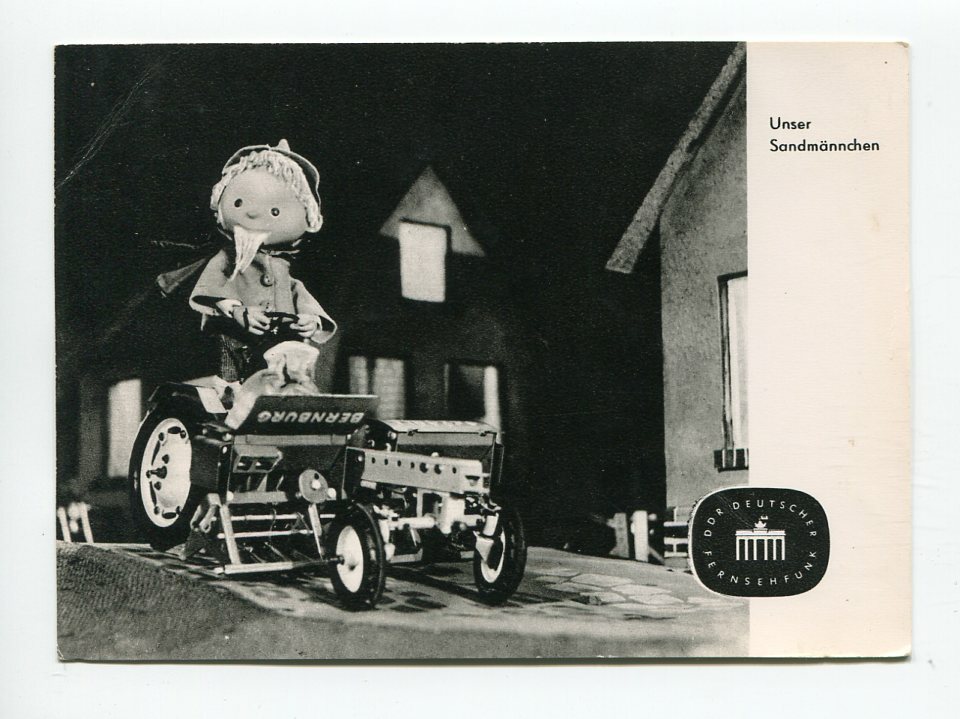 ancient postcard Unser Sandmännchen on a tractor German TV radio 1963 // 70 ancient postcard Unser Sandmännchen on a tractor German TV radio 1963 // 70
