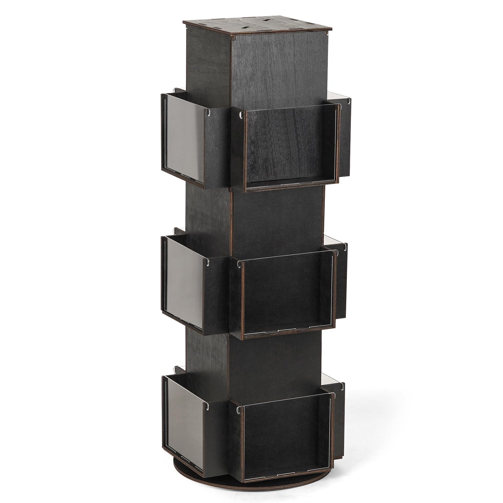 3 Tier Wooden Greeting Card Display Rack Ebony Rotating 3 Tier Wooden Greeting Card Display Rack Ebony Rotating