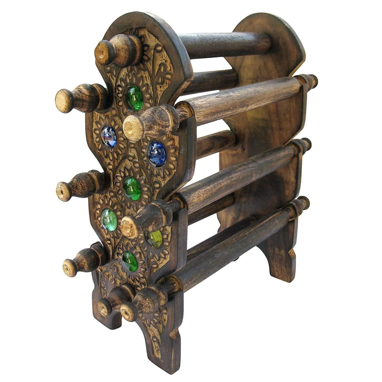 Wooden Bangle Stand 8 Rods | Folding Bangle Organizer Jewellery Organiser Wooden Bangle Stand 8 Rods | Folding Bangle Organizer Jewellery Organiser