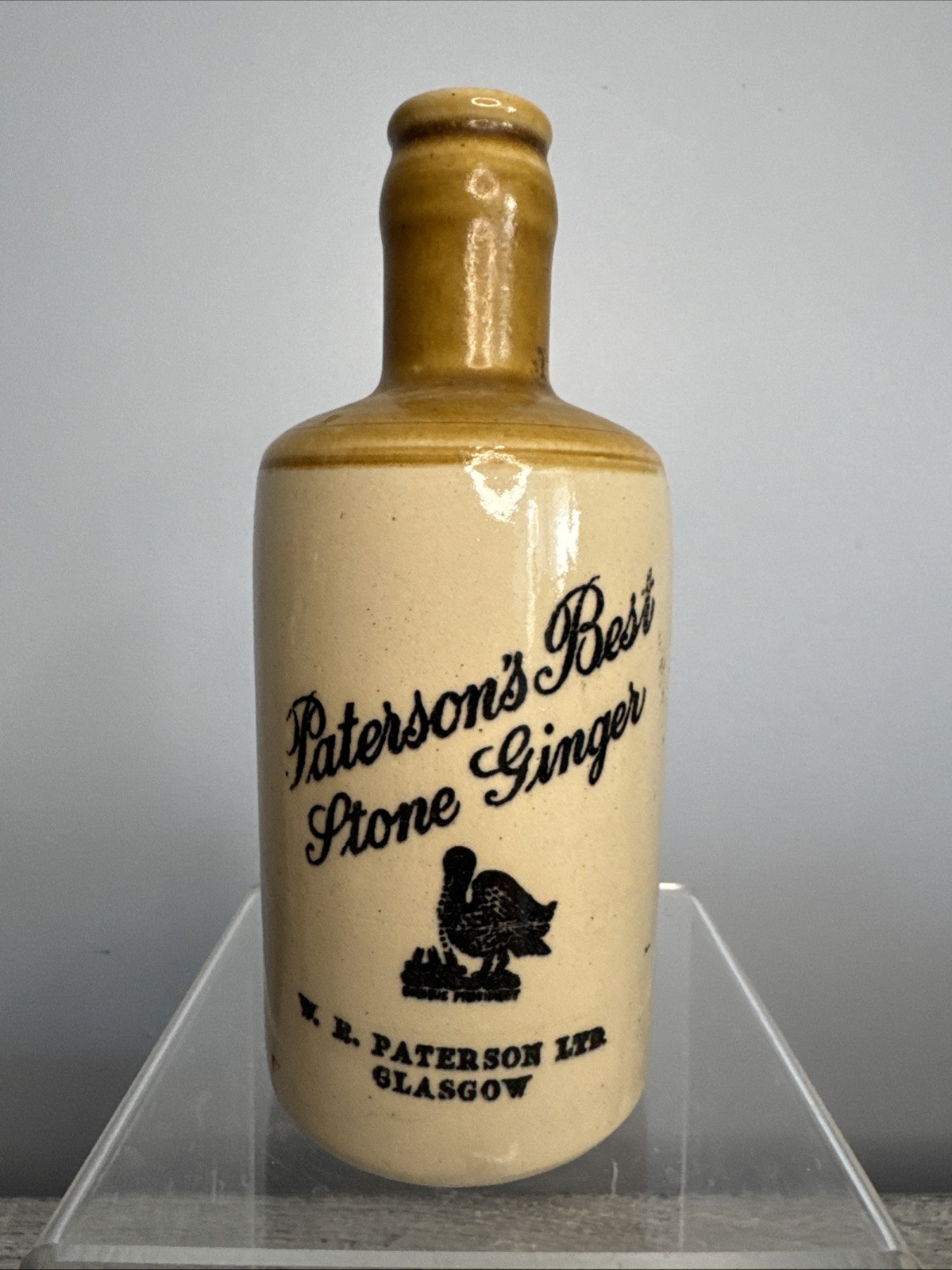Antique Paterson’s Best Stone Ginger Beer Bottle Stoneware Glasgow Scotland LC3