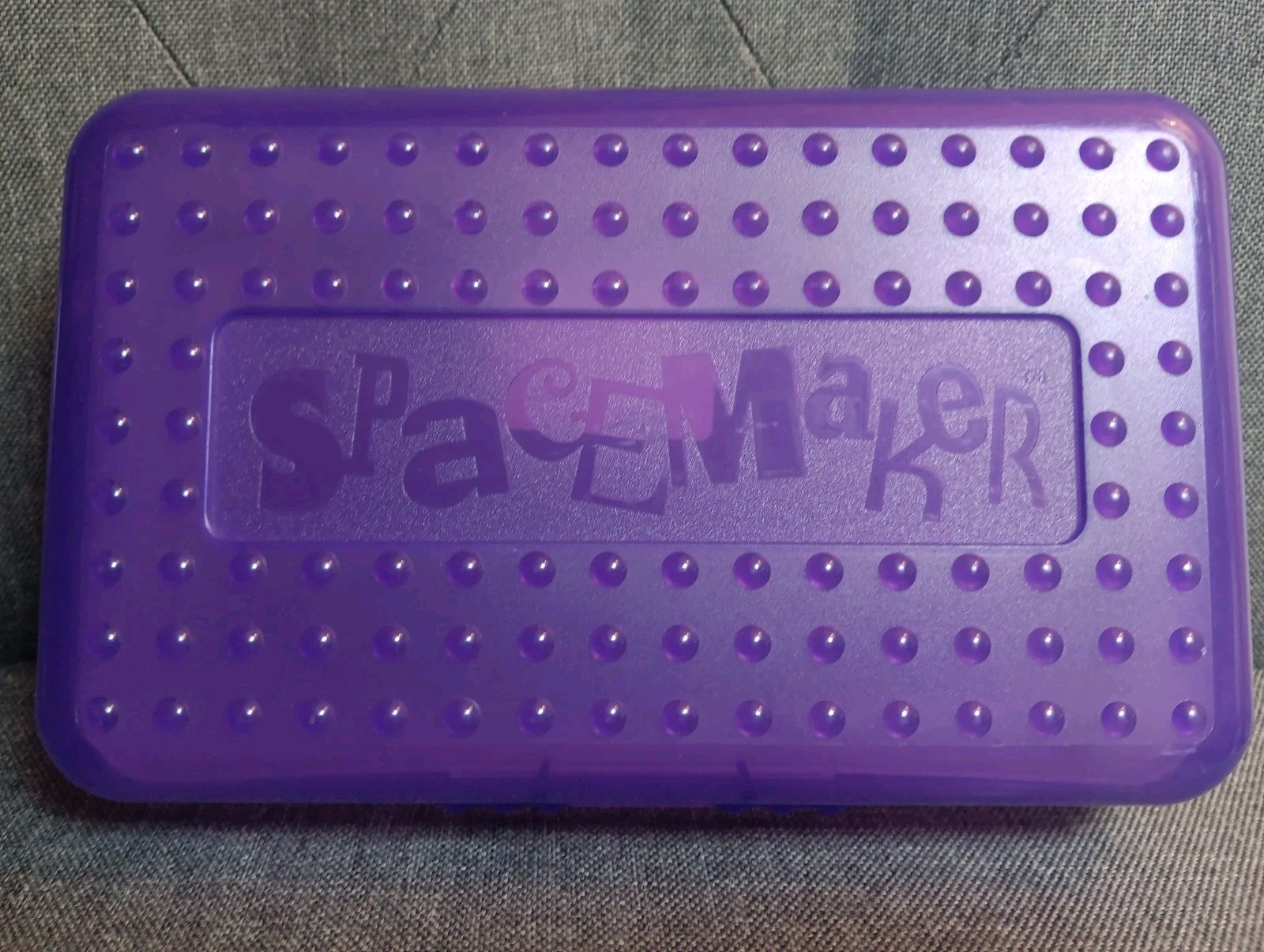 Vintage Spacemaker Pencil Box Violet Purple 1990\'s Plastic Storage Case Y2K 90s