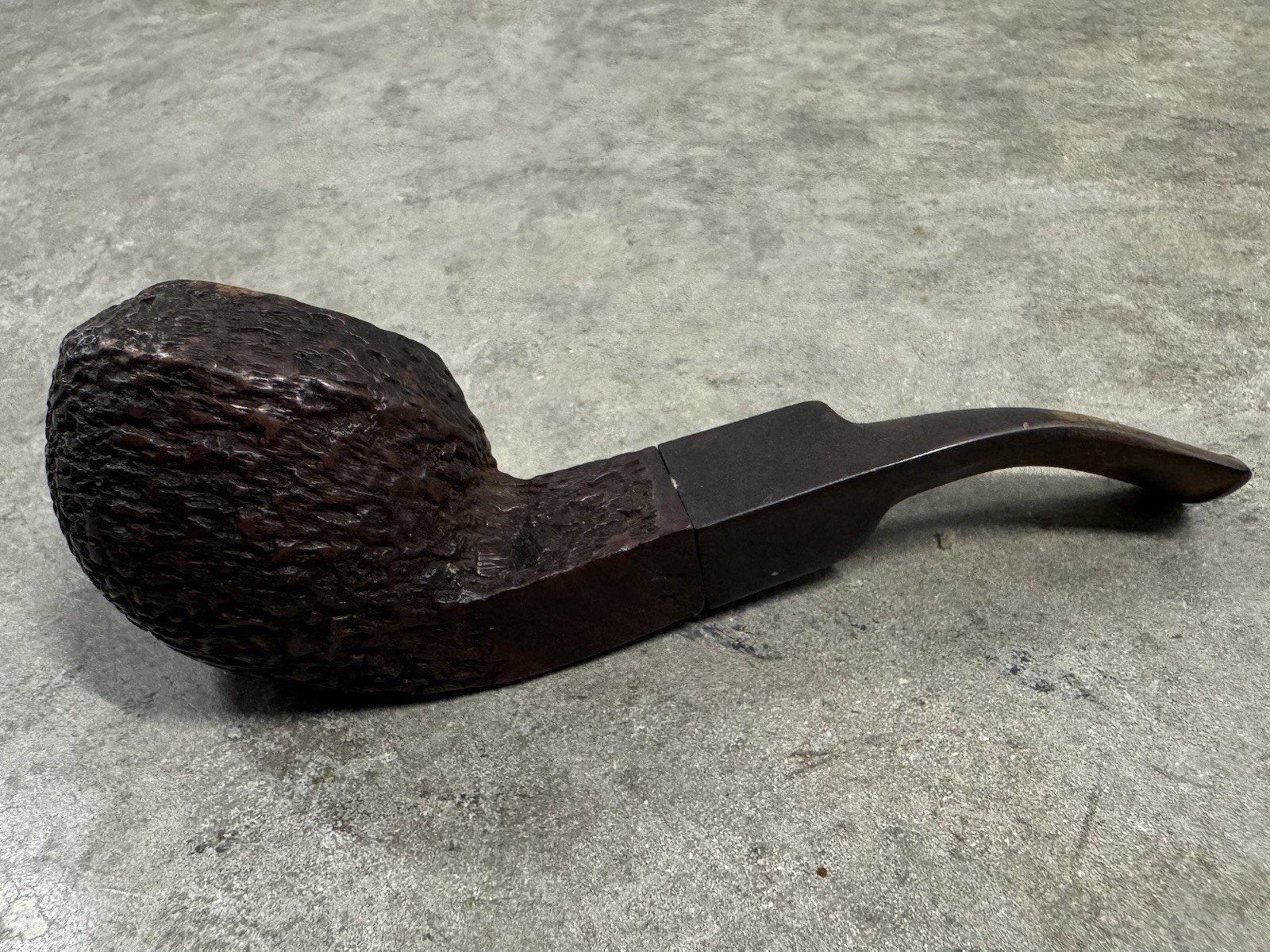 Vintage Lord Estate Tobacco Pipe Rusticated Bent Briar Wood Meerschaum-lined