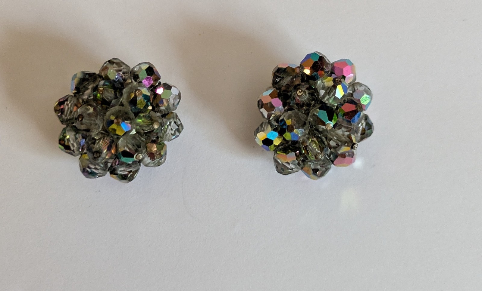 Vintage Laguna Borealus Crystal Layered Clip Style Earrings Vintage Laguna Borealus Crystal Layered Clip Style Earrings