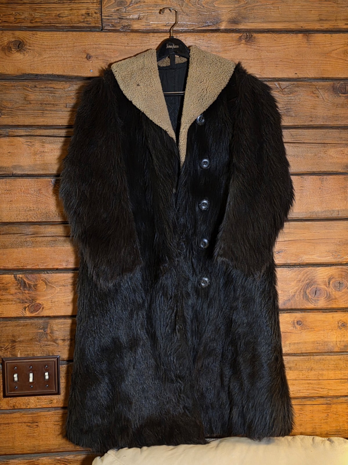 Antique Stagecoach Style Heavy Fur Jacket Circa 1910