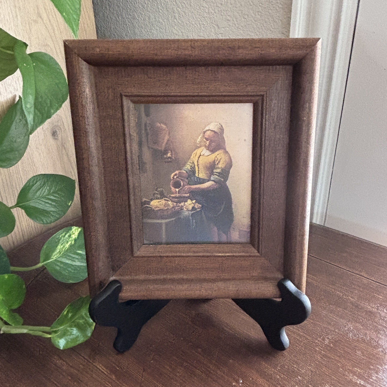 Vintage Reproduction The Milk Maid By Jan Vermeer Mid Century Art Work 8x7in Vintage Reproduction The Milk Maid By Jan Vermeer Mid Century Art Work 8x7in