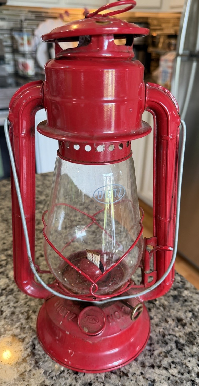 Dietz Junior No. 20 Red Made In Hong Kong With Original Embossed Globe