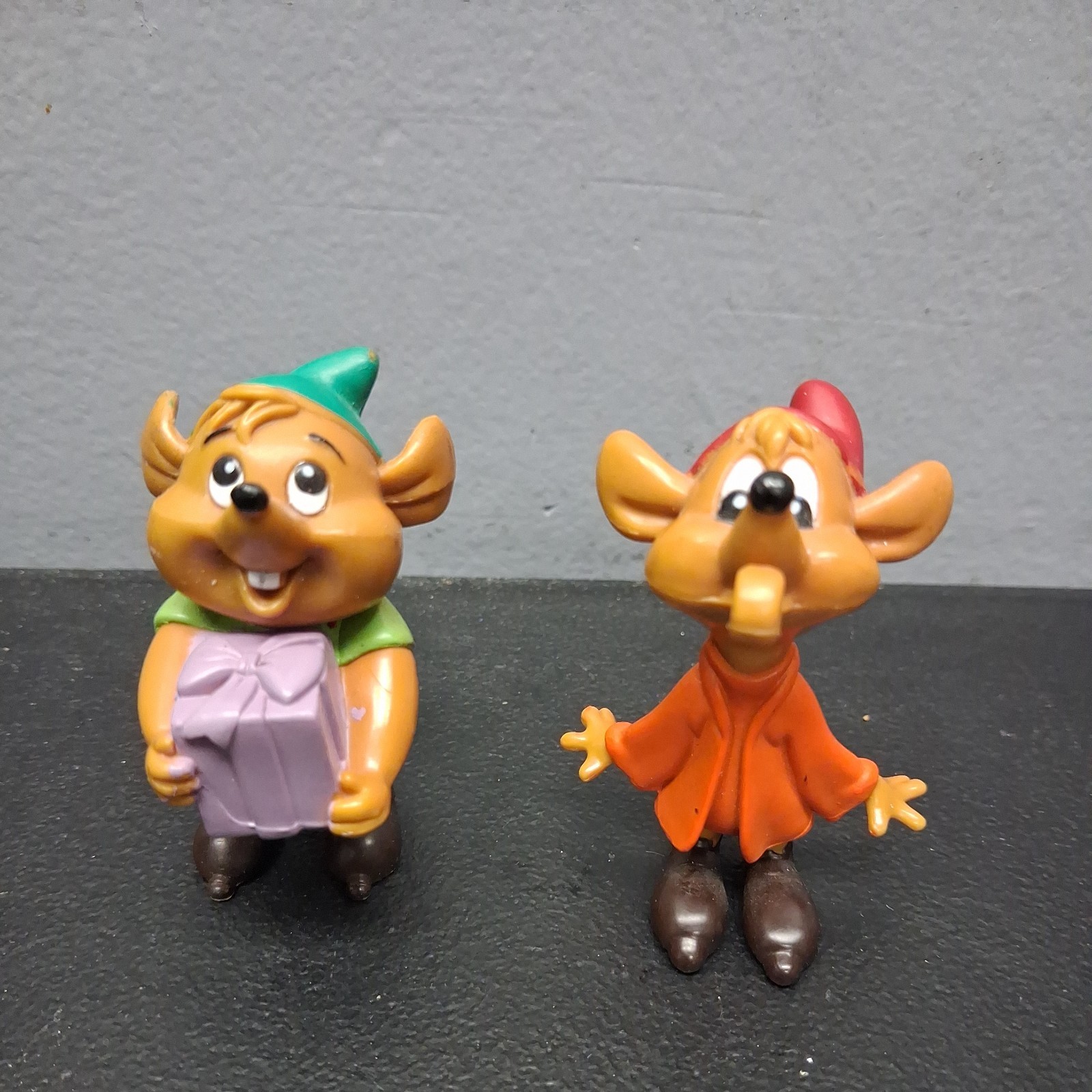 Disney Cinderella Mice JAQ GUS Whistle Present Gift PVC Toy Figure Cake Toppers