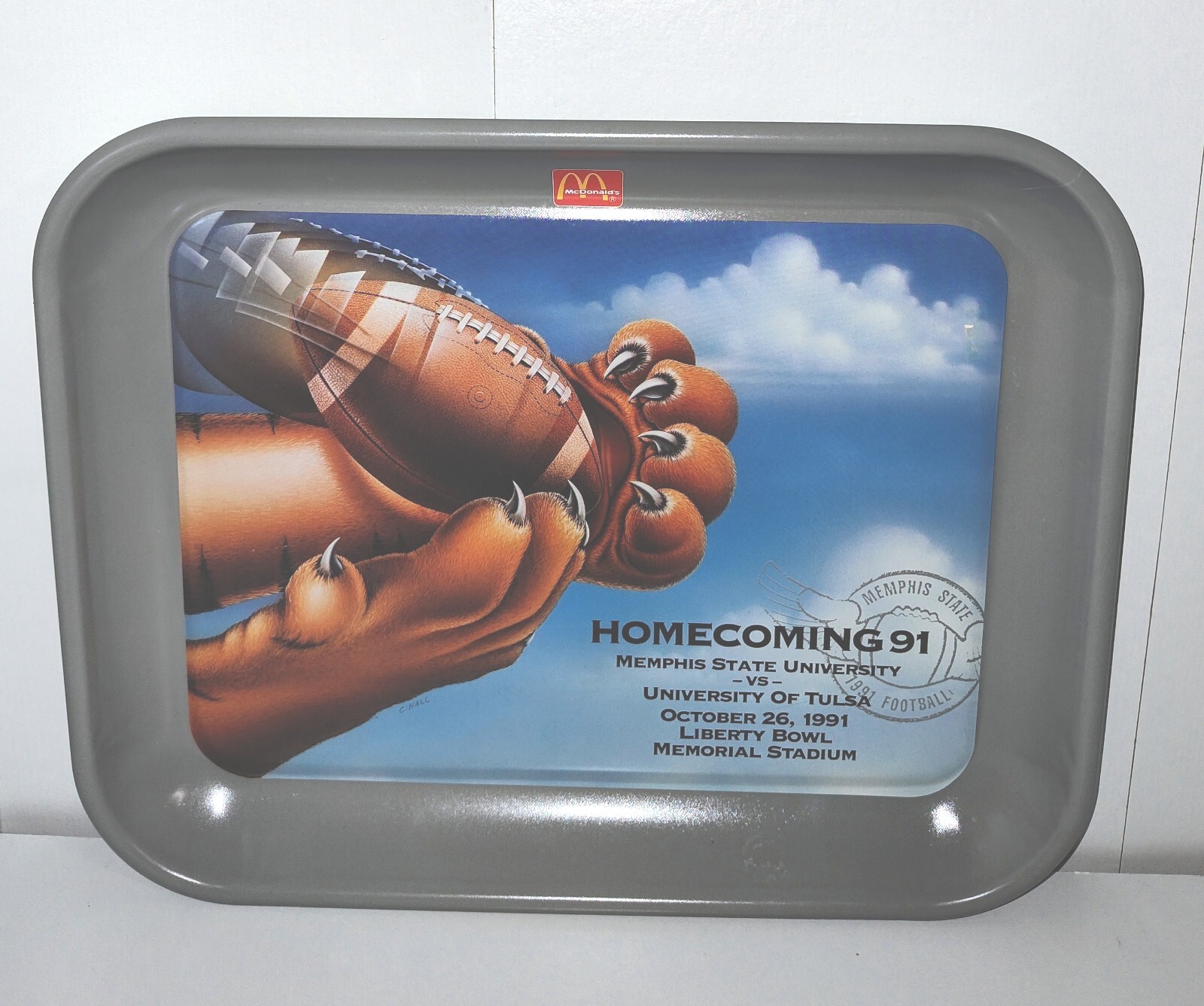 Vintage McDonalds Metal Trays 1991 Memphis State Homecoming