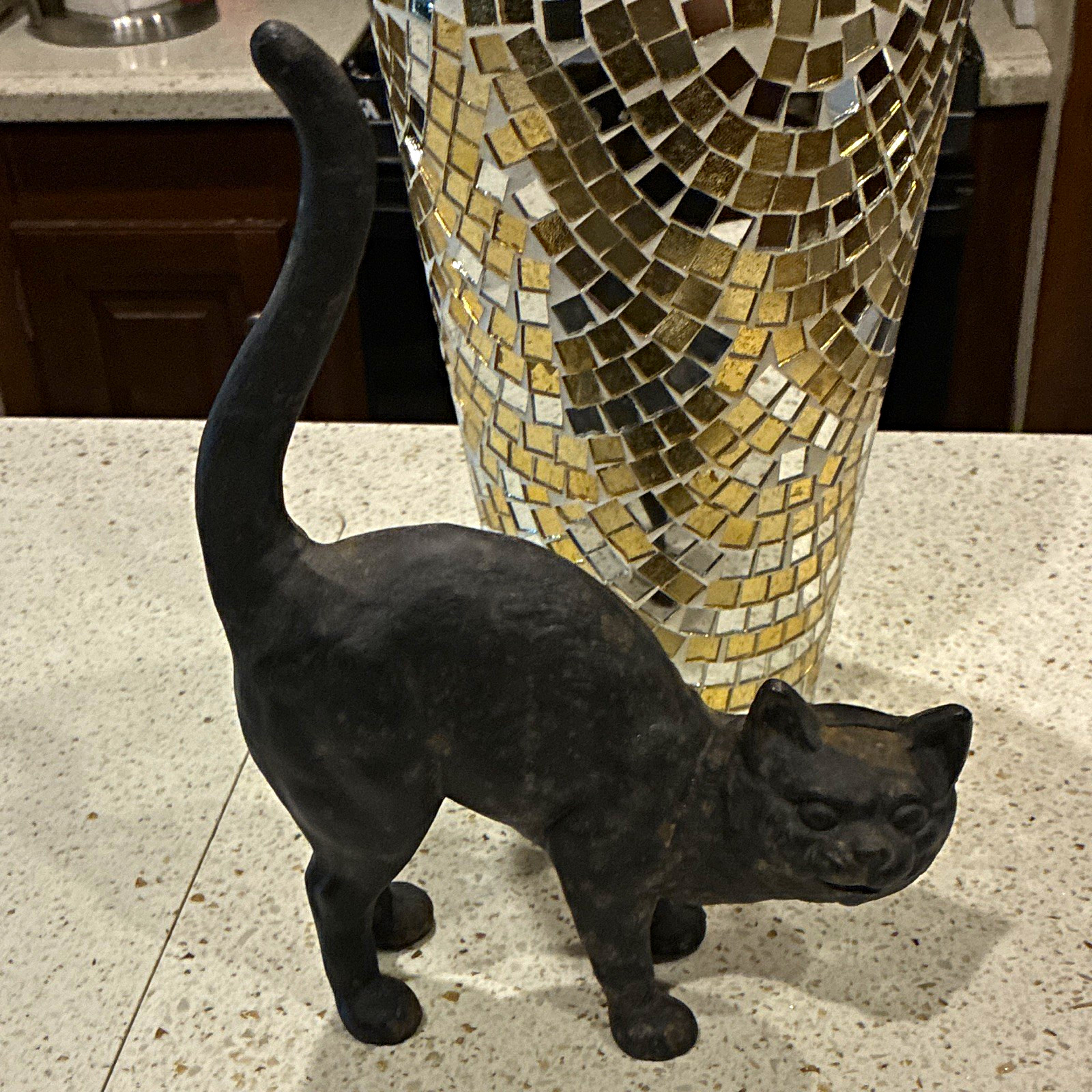 Vintage Cast-Iron Black Cat Door Stop