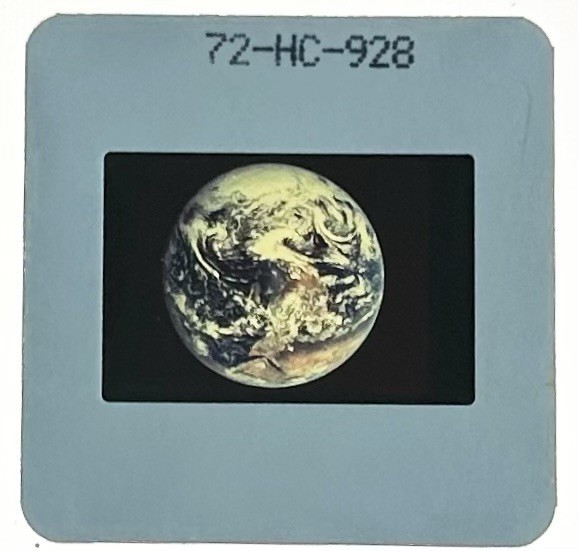 1972 NASA Apollo 17 View of Earth #72-HC-928 35mm film slide with paper caption