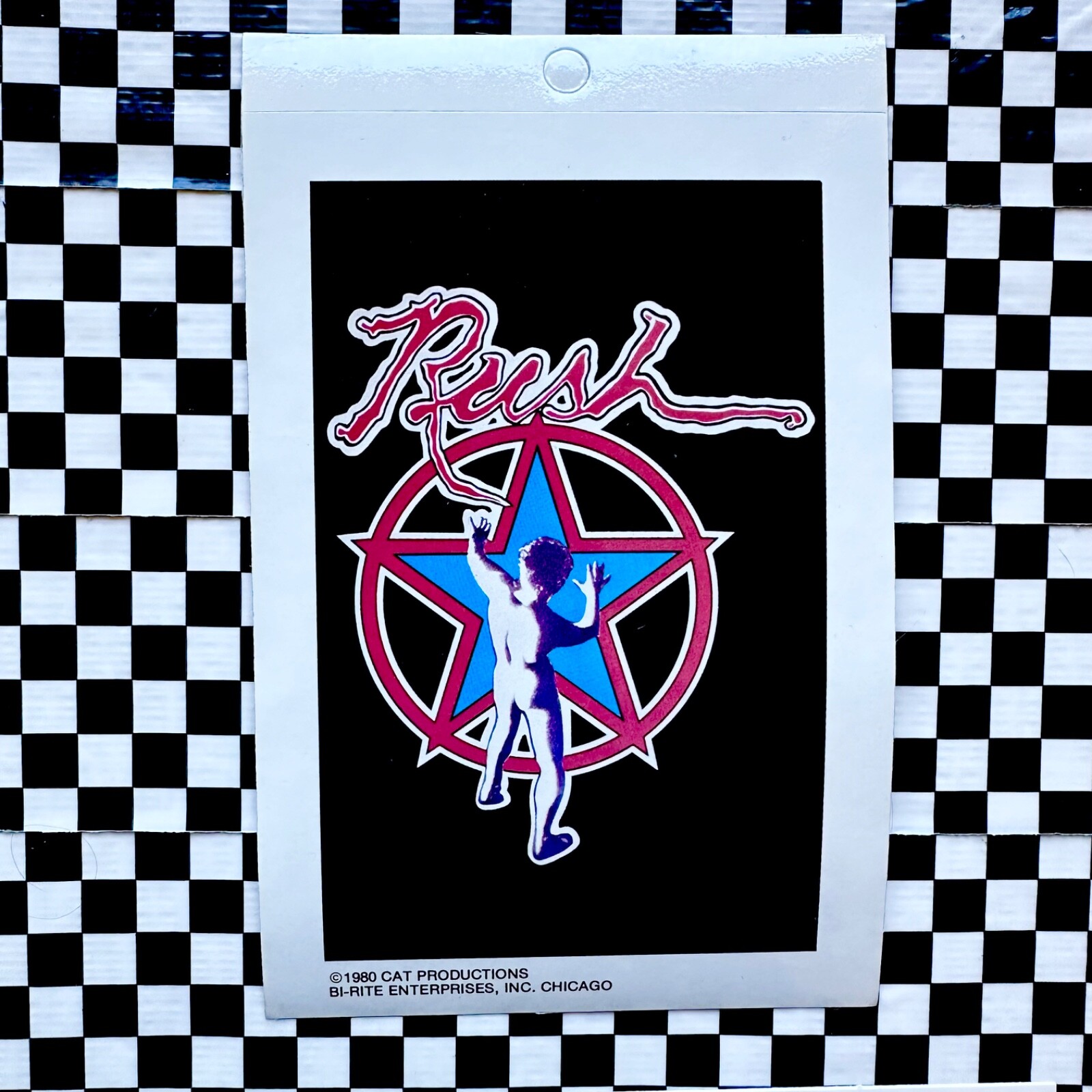 7 Choices Vintage 1980 RUSH Rock Mini POSTER + Bumper STICKERS Never Used