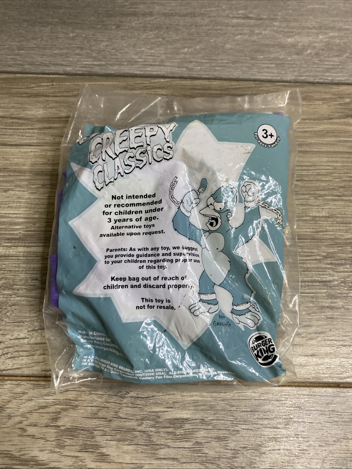 Burger King Toy The Simpsons Creepy Classics BART Sealed