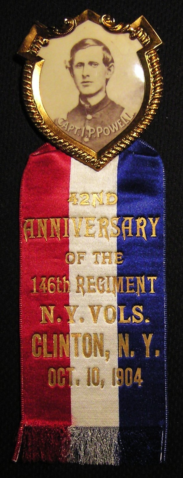 1904 NEW YORK VOLUNTEERS 146th INFANTRY REGIMENT BADGE MEDAL RIBBON - CIVIL WAR
