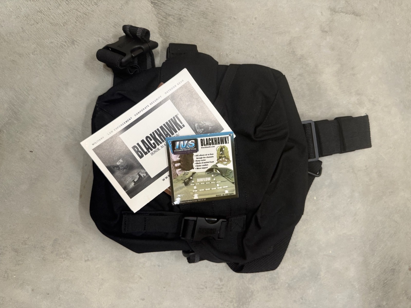 Blackhawk Gas Mask Pouch Black IVS MOLLE Drop Leg Carrier NWT New