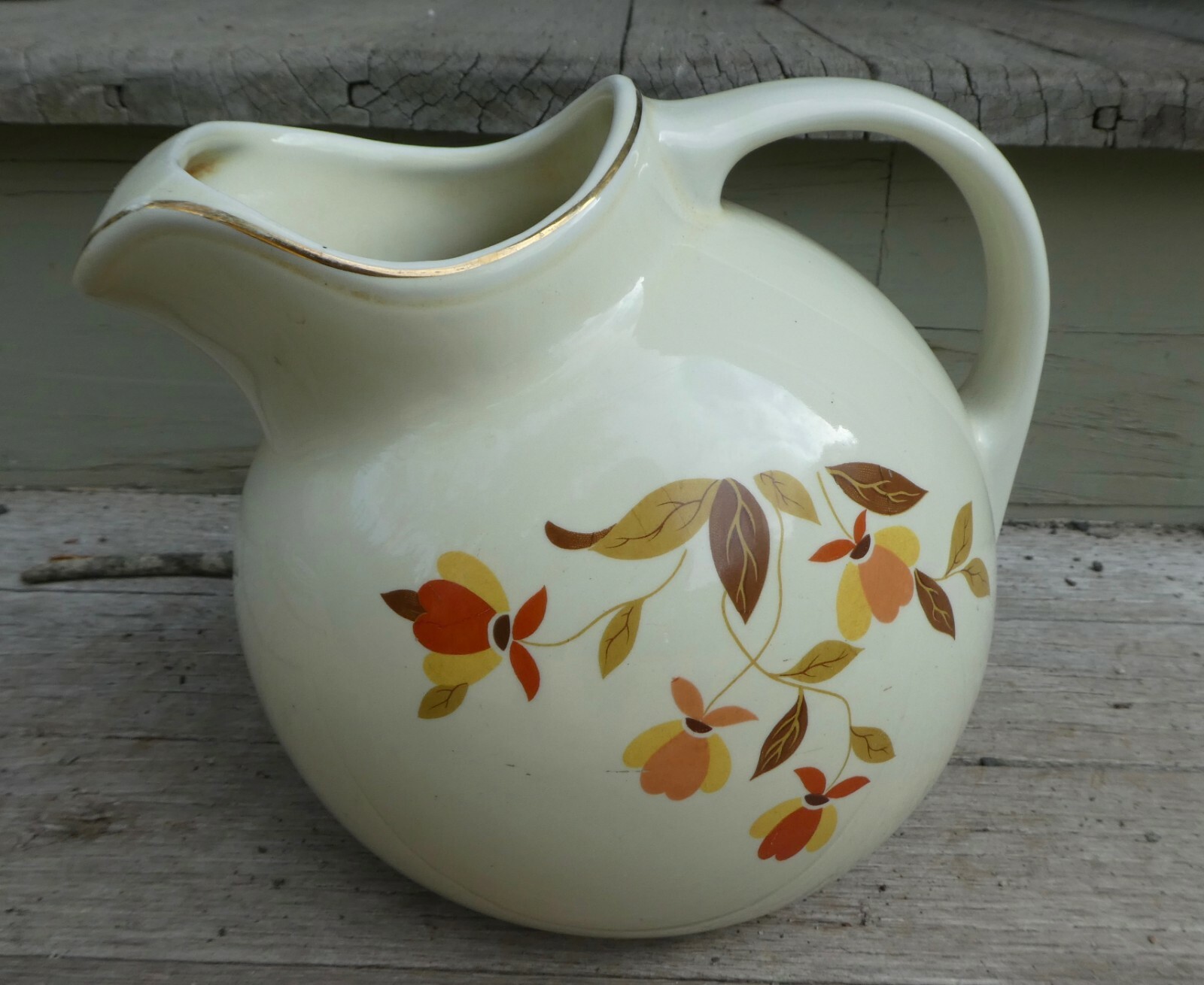 Vintage Hall’s Superior Quality Mary Dunbar Jewel Tea Autumn Leaf Ball Pitcher Vintage Hall’s Superior Quality Mary Dunbar Jewel Tea Autumn Leaf Ball Pitcher