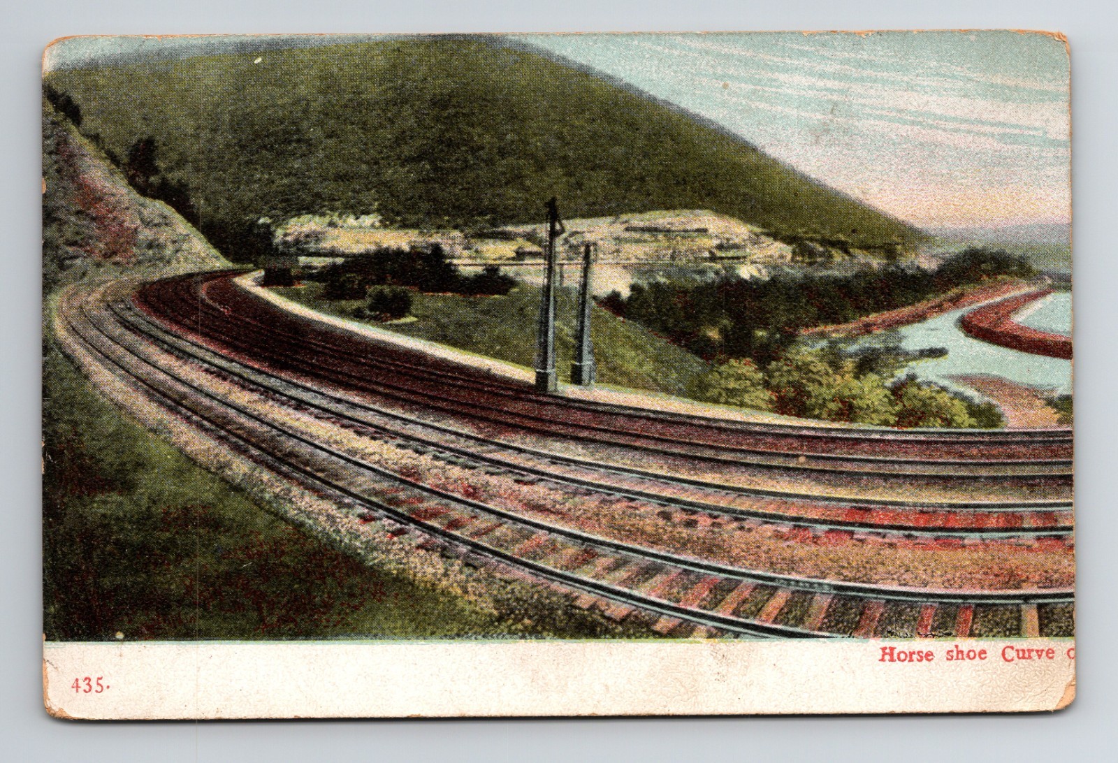Postcard Horse Shoe Curve - Near Altoona, Pennsylvania - Posted 1909