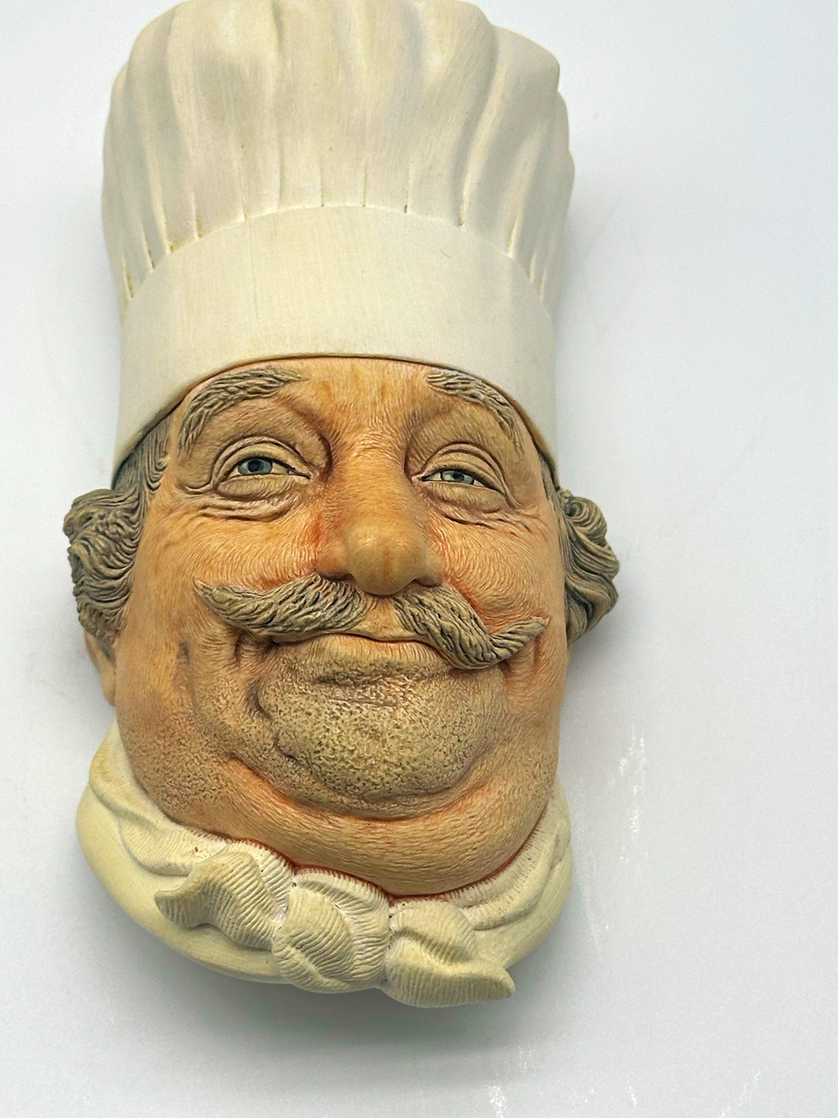 Vtg 1969 Bossons England Chalkware Character Head Wall Hanging Chef Plaque 3x6