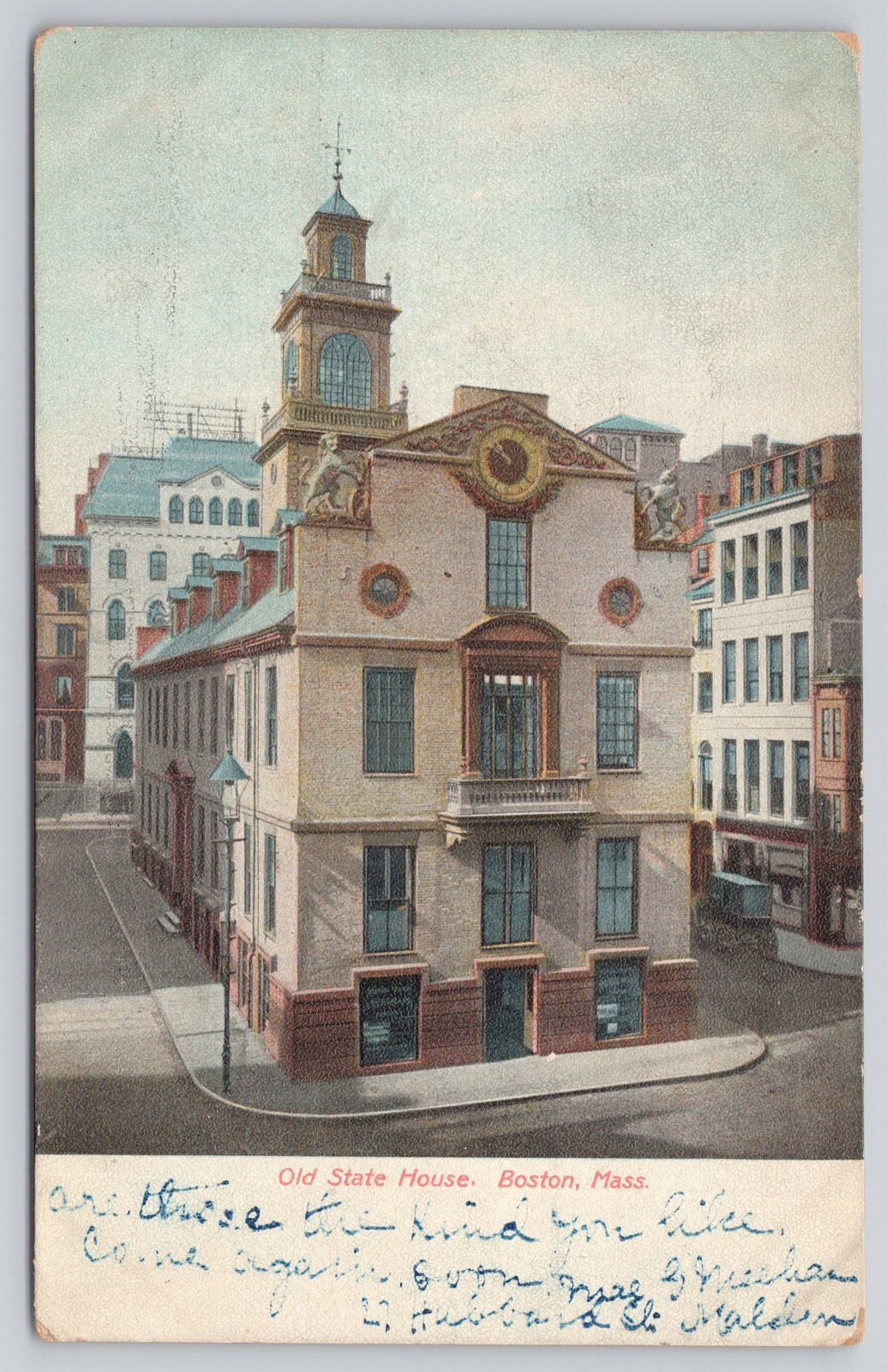 Old State House Boston Massachusetts Postcard Posted 1903 Undivided Back