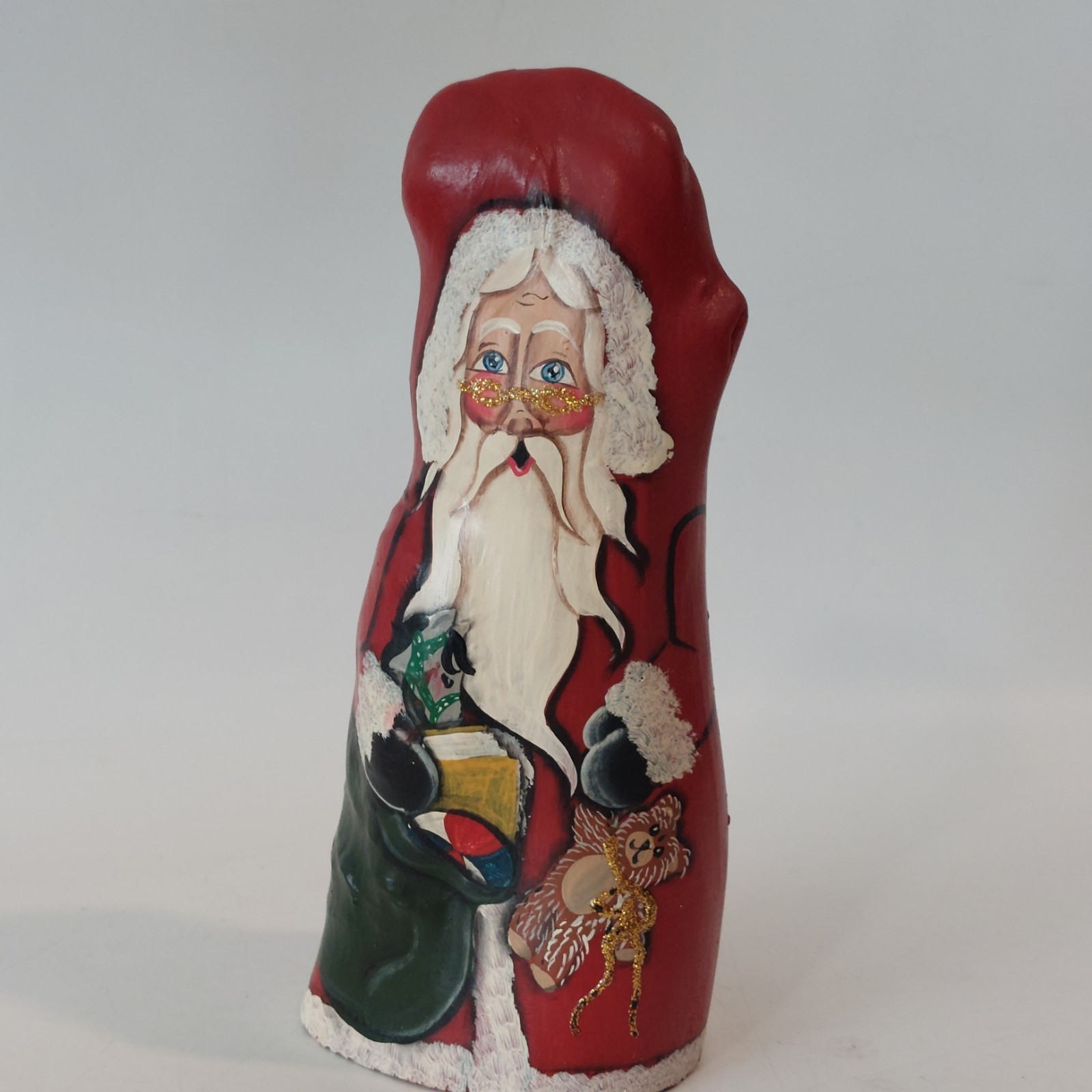 VTG Cypress Knee Root Hand Painted Santa Signed Folk Art Figurine Christmas 7\ VTG Cypress Knee Root Hand Painted Santa Signed Folk Art Figurine Christmas 7\