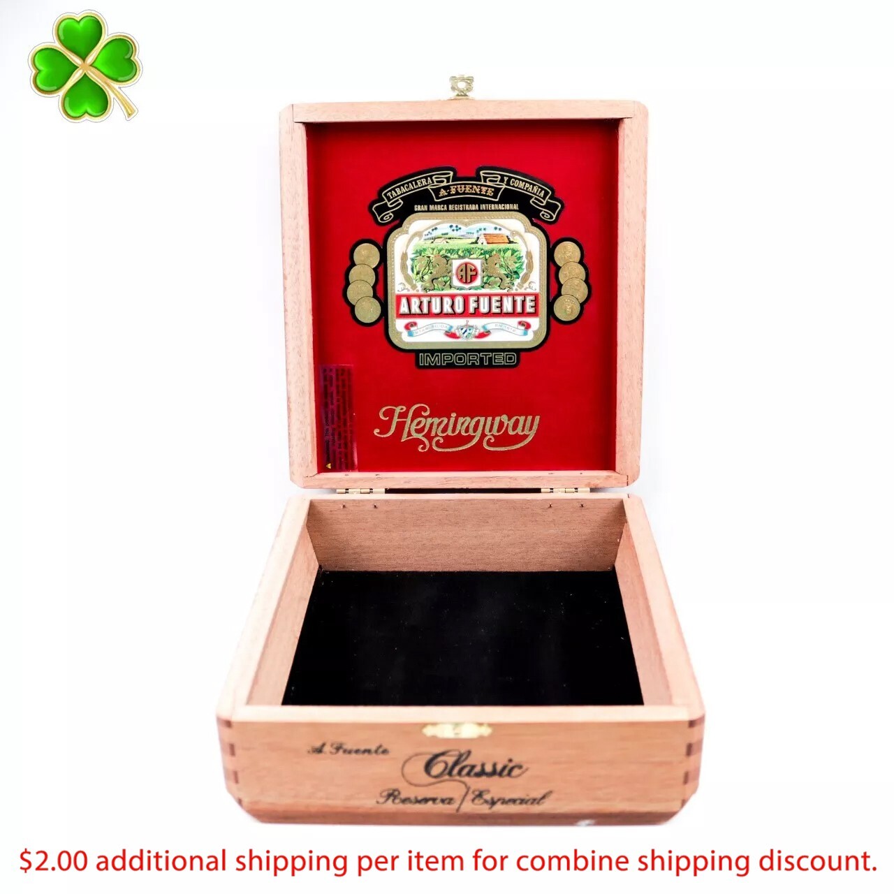 Arturo Fuente Hemingway Classic Reserva Wood Cigar Box 7.75 Arturo Fuente Hemingway Classic Reserva Wood Cigar Box 7.75